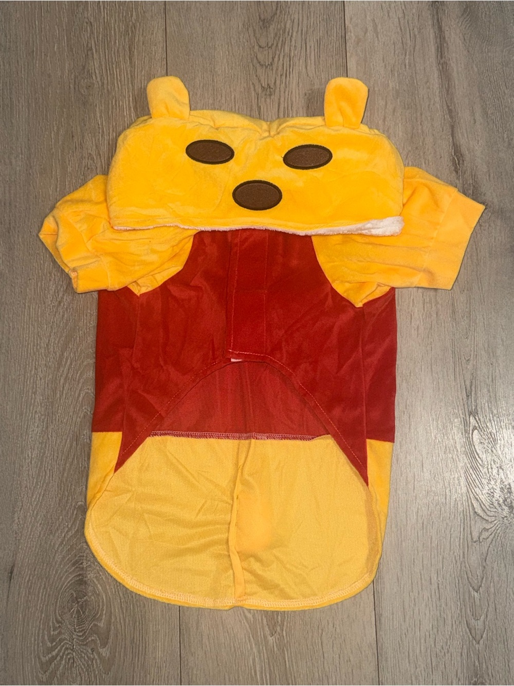 Yellow & Red Kids Bear Costume Hoodie - Plush Character Costume